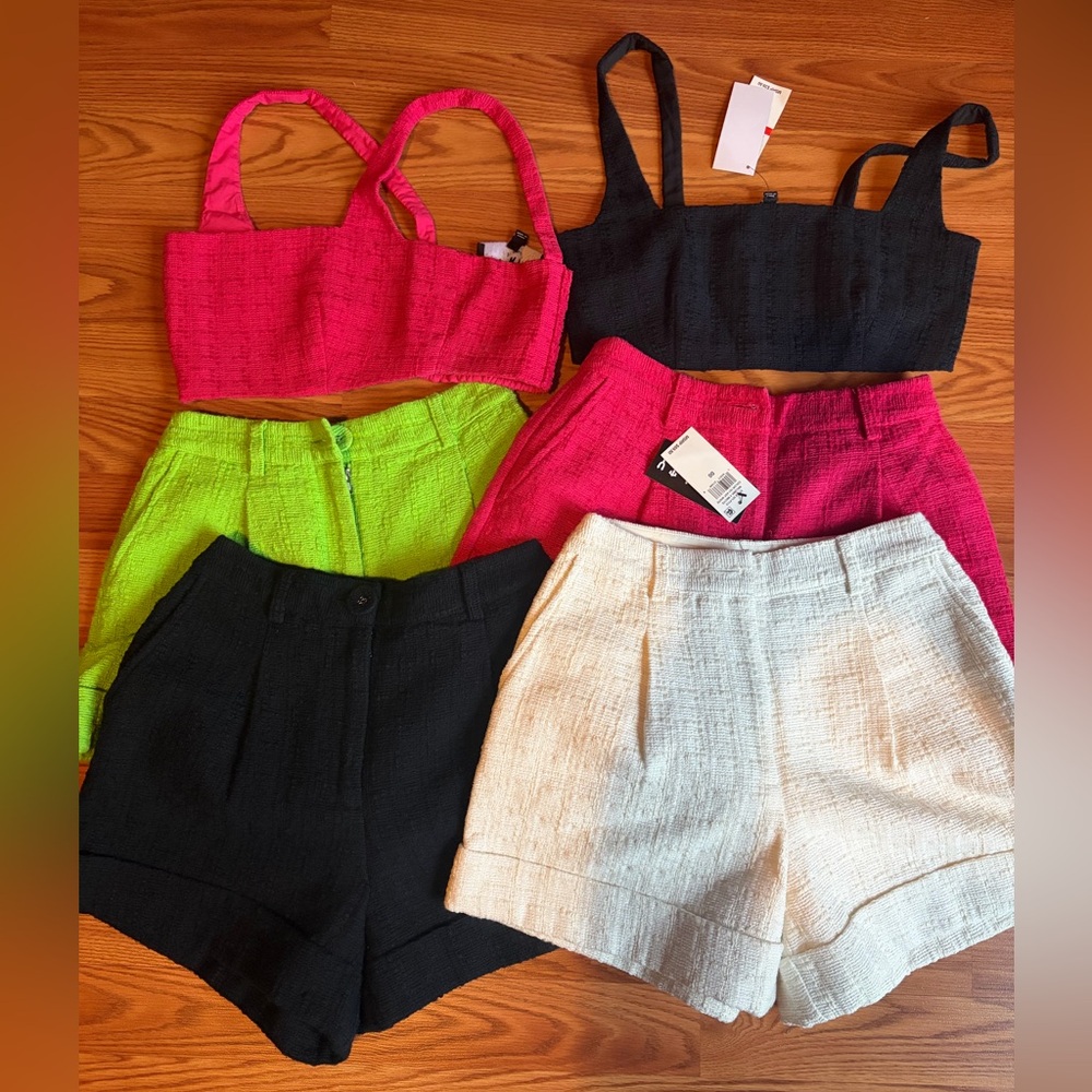 Royalty by Maluma 4 Tweed Shorts Sz 00 & 2 Crop Top Sz XS